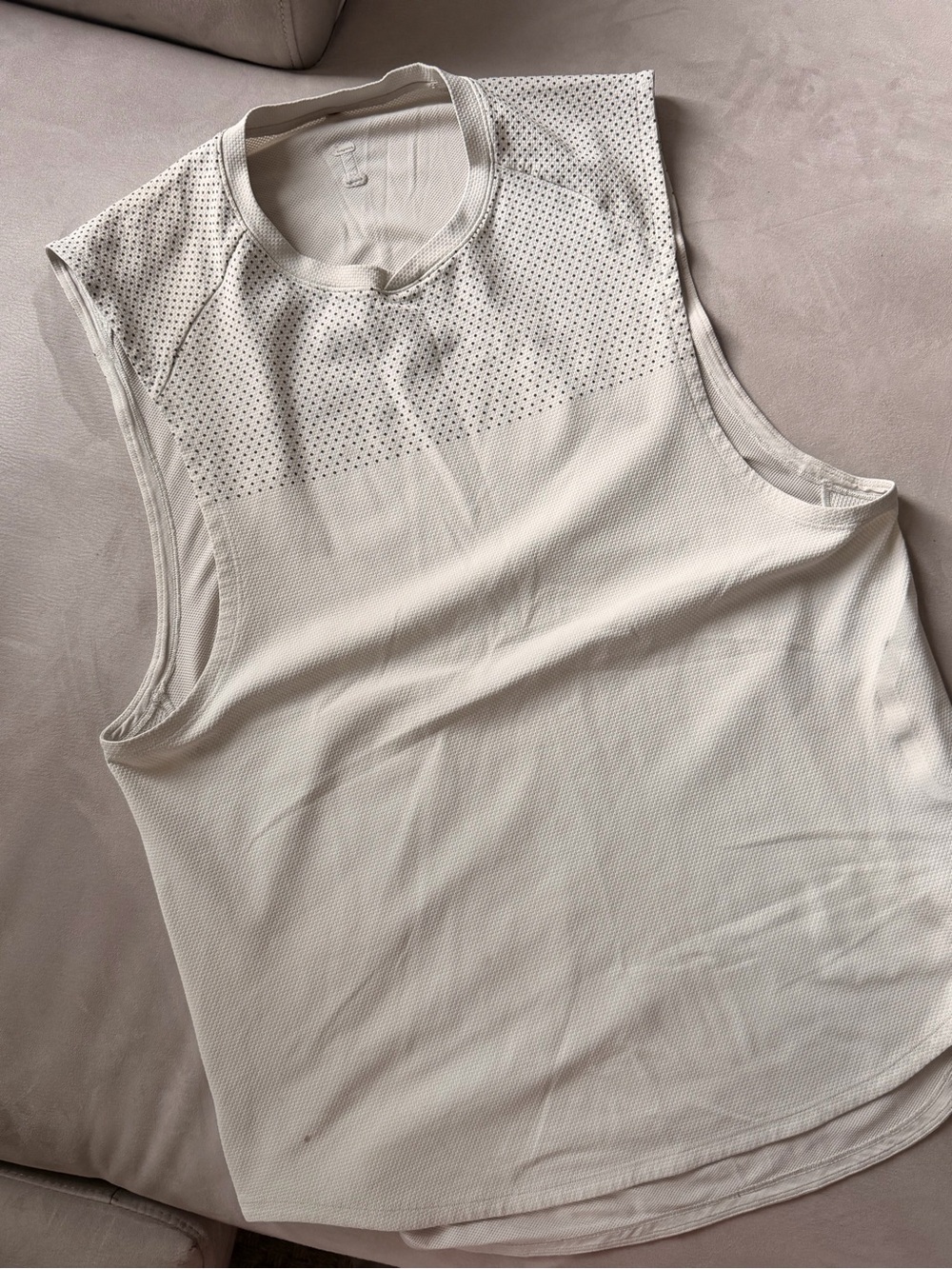 lululemon athletica Light Cream Sleeveless Mesh-Panel Tank